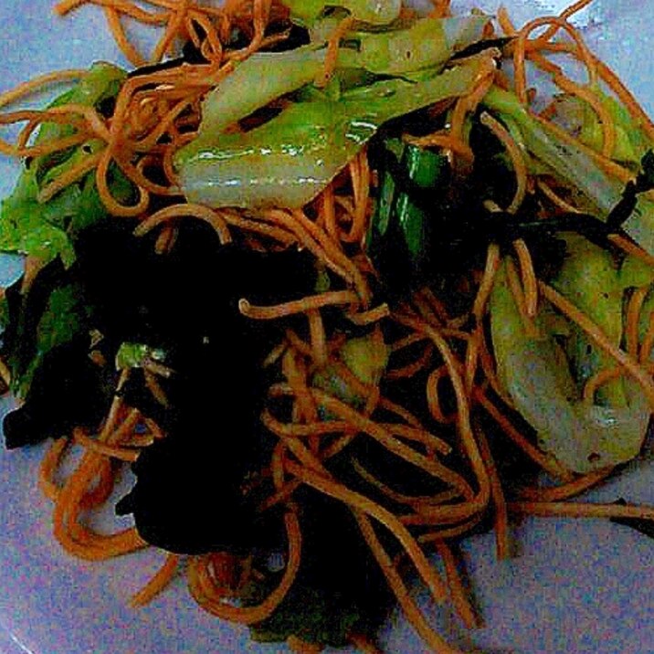 残った皿うどんの麺で☆ぱりぱり焼きそば